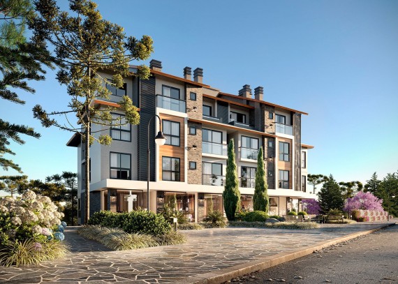 Apartamento, no bairro Centro em Gramado